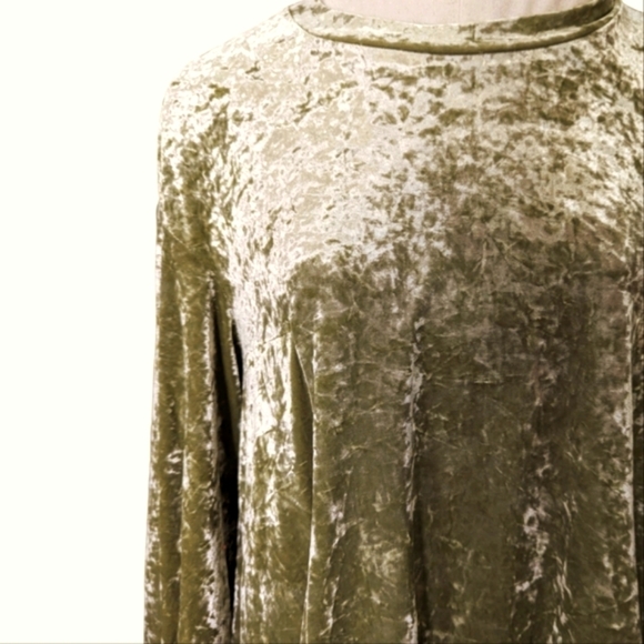 We Are Hah Velvet Olive Green Mini Dress...Size Small - Picture 6 of 11